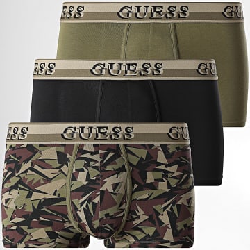 Guess - Set di 3 boxer U5BG05-K6YW1 verde kaki nero mimetico