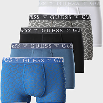 Guess - Set di 5 boxer U5BG16-K6YW1 Nero Bianco Grigio Blu Reale