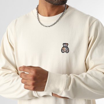 Teddy Yacht Club - Camiseta de manga larga Art Series Patch Naranja Beige Moteado