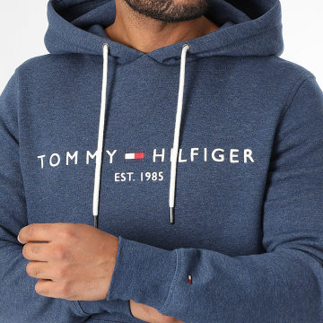 Tommy Hilfiger - Sweat Capuche Tommy Logo 1599 Bleu Marine Chiné