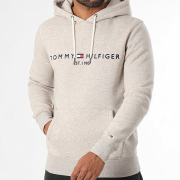 Tommy Hilfiger - Sweat Capuche Tommy Logo 1599 Beige Chiné