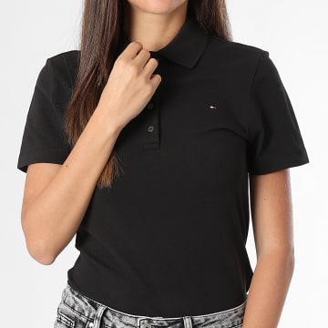 Tommy Hilfiger - Polo Manches Courtes Slim Femme 1985 3225 Noir