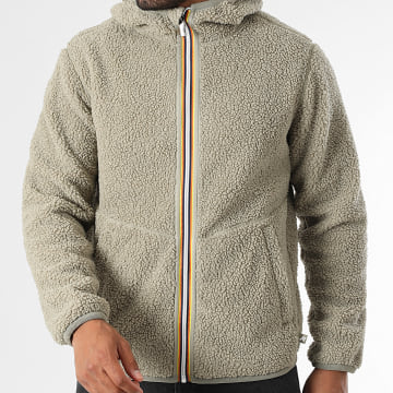 K-Way - Jack Polar Sherpa Zip Hooded Jacket K3132NW Licht Khaki Groen