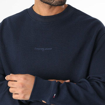 Tommy Jeans - Sweat Crewneck Waffle Script 1622 Bleu Marine