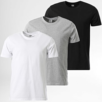 Urban Classics - Juego De 3 Camisetas TB2684B Blanco Negro Gris Heather