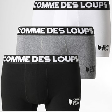 Comme Des Loups - Set Of 3 Classic Boxers Black Heather Grey White