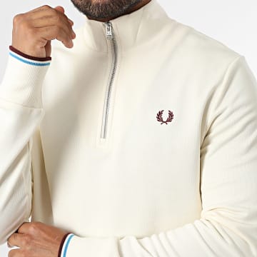 Fred Perry - Sweat Col Zippé Half Zip M3574 Beige Clair
