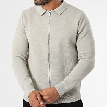 Frilivin - Cárdigan con cremallera gris claro LDZ