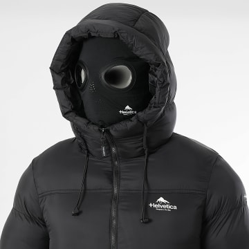 Helvetica - Daunenjacke mit Kapuze Middle Block Schwarz