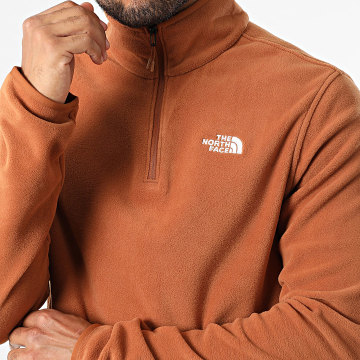 The North Face - Felpa Glacier in pile con collo a cerniera A8D0Q Cammello