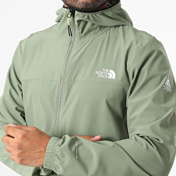 The North Face - Chaqueta con cremallera y capucha Wind A8BP1 verde caqui