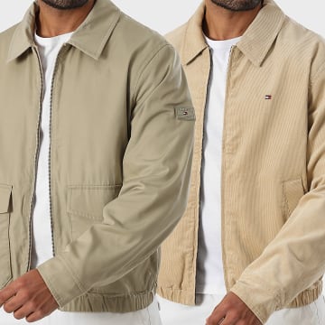 Tommy Hilfiger - Veste Réversible Zippée Ivy 0620 Beige Vert Kaki Clair