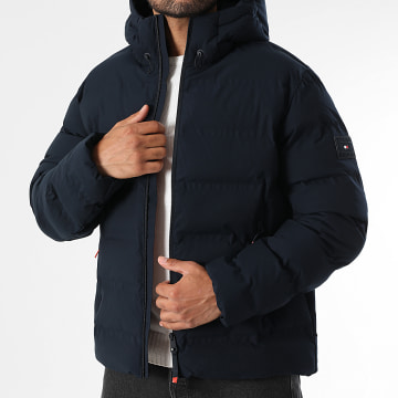 Tommy Hilfiger - Doudoune Capuche Tech Heat Sealed 0637 Bleu Marine
