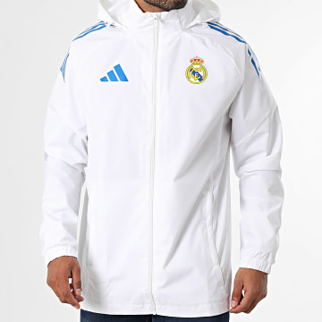 Adidas Sportswear - Veste Capuche Zippée A Bandes Real Madrid JP4024 Blanc