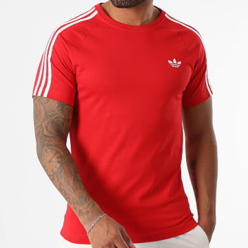 Adidas Originals - Tee Shirt A Bandes Tight 3 Stripes JX1545 Rouge Blanc
