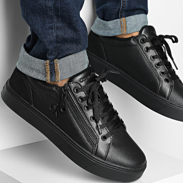 Calvin Klein - Zapatillas Classic Cup Laceup Zip Piel 1437 Triple Negro