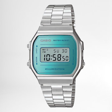Casio - Vintage Uhr A168WEM-2EF Silber Blau