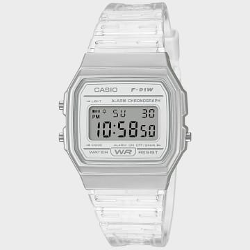 Casio - Damenuhr Collection F-91WS-7EF Transparent Weiß