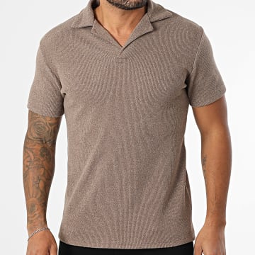 Frilivin - Polo Manches Courtes Texturé 202 Marron