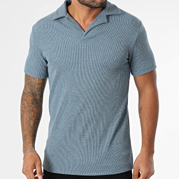 Frilivin - Polo Manches Courtes Texturé 202 Bleu