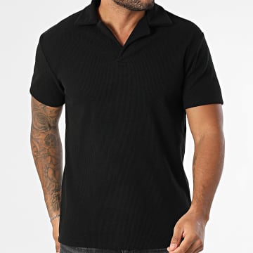 Frilivin - Polo Manches Courtes Texturé 202 Noir