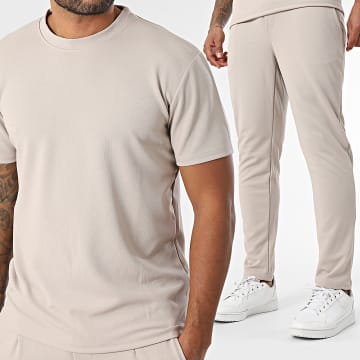 Frilivin - Ensemble Tee Shirt Oversize Large et Pantalon 653 Beige