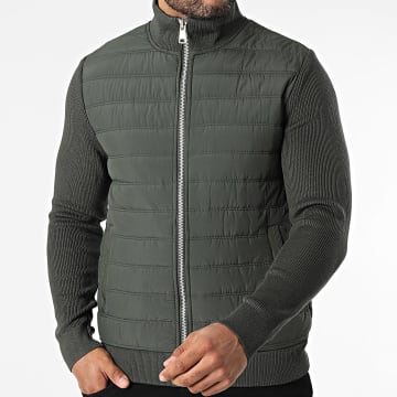 Frilivin - N94 Chaqueta con cremallera verde caqui