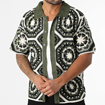 Frilivin - 298 Caqui Verde Beige Claro Negro Slash Camisa Manga Corta