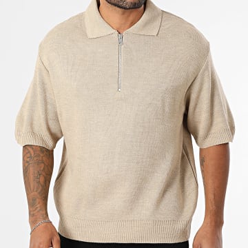 Frilivin - Polo Manches Courtes Zippé 002 Beige