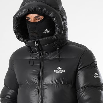 Helvetica - Daunenjacke mit Kapuze Frost Schwarz