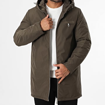 Kymaxx - Parka Capuche Zippée Vert Kaki Foncé