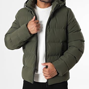 Kymaxx - Kaki Green Hooded Puffer Jacket