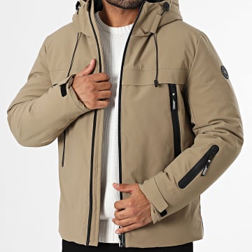 Kymaxx - Parka Zippée Capuche Taupe
