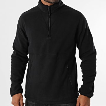 Timberland - A6HMQ Sudadera negra de forro polar con cuello liso con cremallera