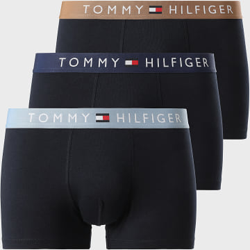 Tommy Hilfiger - Lot De 3 Boxers 3181 Bleu Marine Bleu Clair Beige Foncé