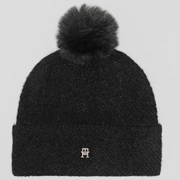 Tommy Hilfiger - Bonnet Femme Pom Pom 8178 Noir
