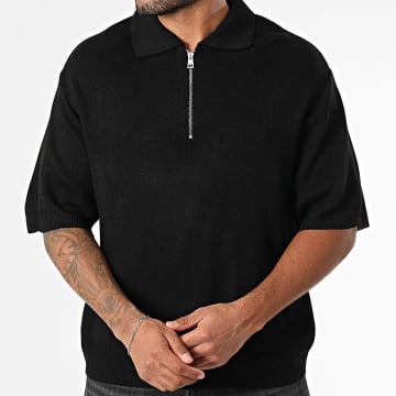 Frilivin - Polo Manches Courtes Zippé 002 Noir