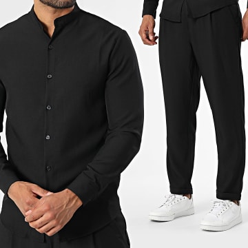 Frilivin - Traje de pantalón y camisa de manga larga 170 Negro