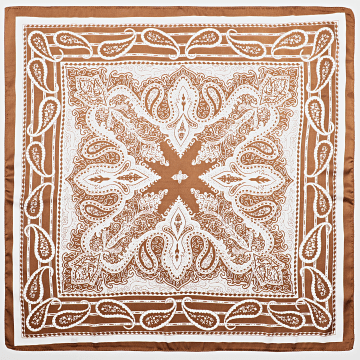 Frilivin - Sciarpa L35 Bandana bianca e marrone