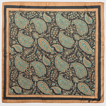 Frilivin - Foulard L40 Noir Camel Vert Bandana