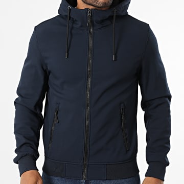 Kymaxx - Giacca con cappuccio zip blu navy