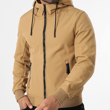 Kymaxx - Veste Capuche Zippée Beige Foncé