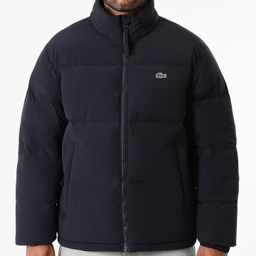 Lacoste - Doudoune Capuche Logo Brodé Crocodile Bleu Marine