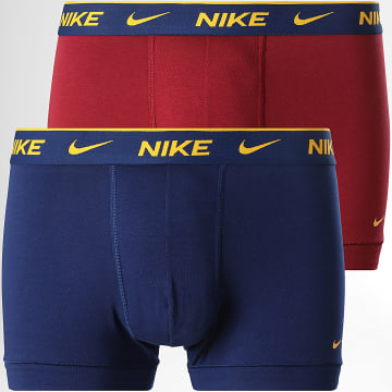 Nike - Set van 2 Everyday Katoenen Stretch Boxers KE1085 Navy Bordeaux Geel