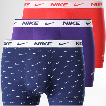 Nike - Set van 3 Everyday Katoenen Stretch Boxers KE1008 Paars Oranje Marine Blauw