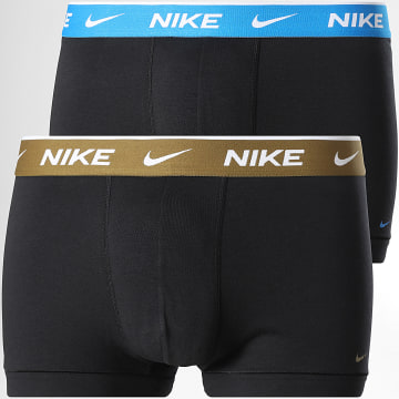 Nike - Set van 2 Everyday Katoenen Stretch Boxers KE1085 Zwart Lichtblauw Groen Khaki