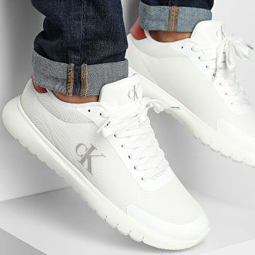 Calvin Klein - Baskets 3 Eva Runner Mesh 1264 Bright White Burnt Sienna