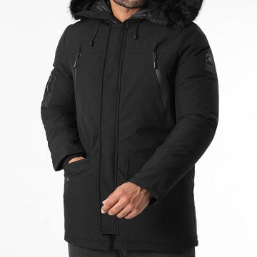 Helvetica - Ned Pelz Kapuzenparka Schwarz