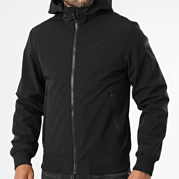 Schott NYC - Chaqueta con capucha Dorian Plain Zip Negro