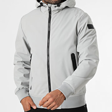 Schott NYC - Dorian Chaqueta lisa con capucha y cremallera Gris